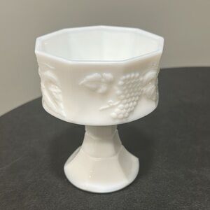 White Octagonal Milk Glass Goblet